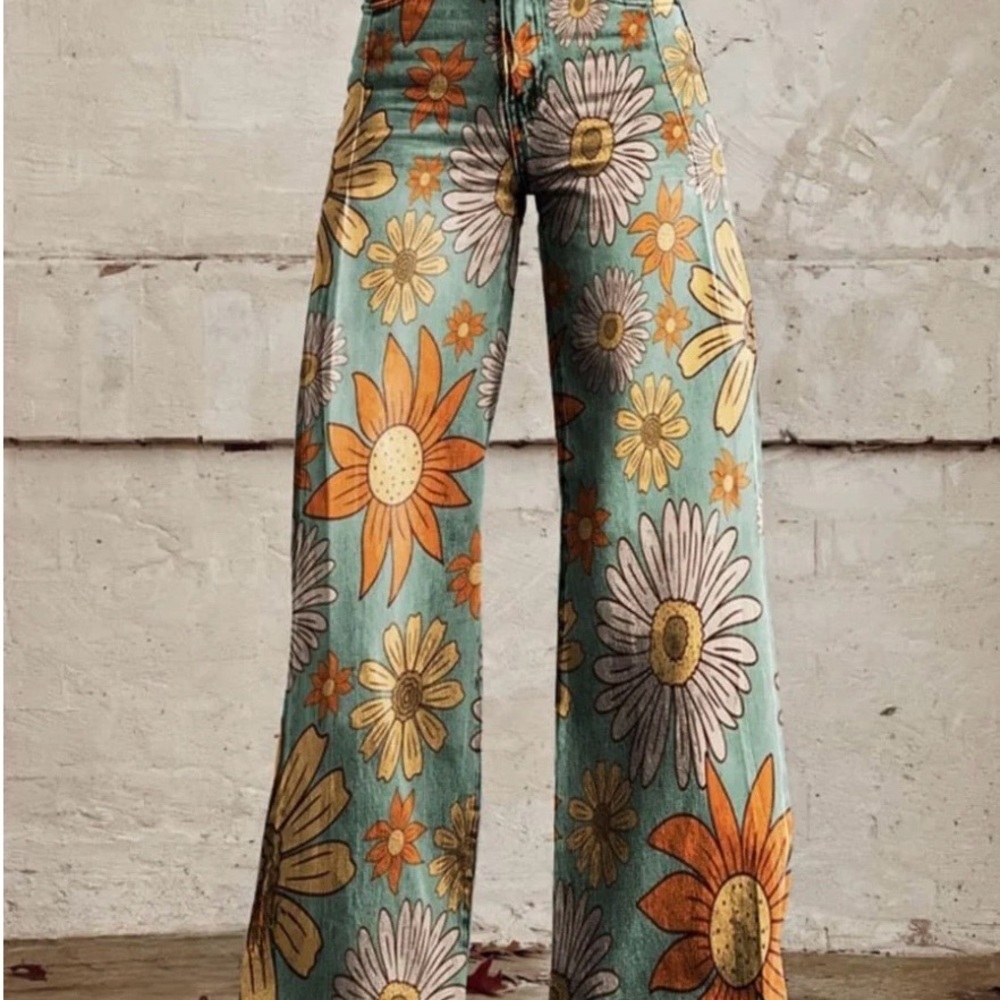 Floral Wide-Leg Pants
